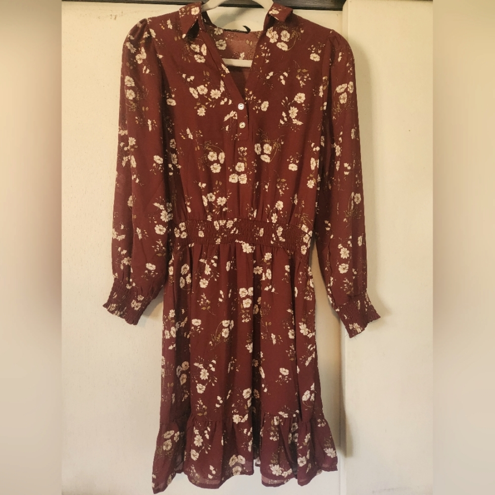 Floral Maroon Dress